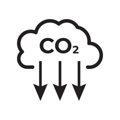 CO2 emissions icon. Ecology and environment symbol. Sign vector carbon dioxide pollution. Used in web , templates . Isolated on white background in eps 10.