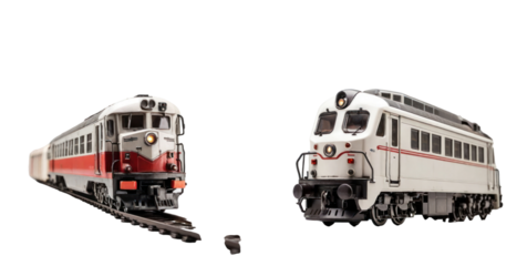 set of train isolated on transparent background