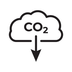 Reduce co2 gas icon set. carbon reduction cloud sign. cut c02 pictogram. zero carbon emission. zero greenhouse gas low co2 logo. cut carbon bubble vector. Used in web, template, on white background.