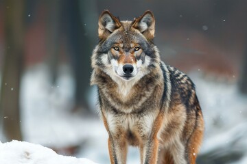 Portrait of a gray wolf (Canis lupus)