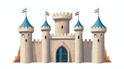 Vector castle icon isolated on white background. Medi - obrazy, fototapety, plakaty
