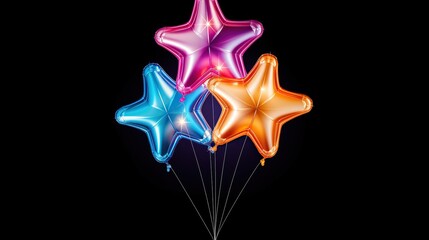 Obraz premium Colorful star balloons for birthday party and holiday celebration concept
