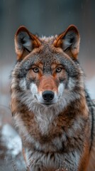 Obraz premium portrait British Columbia wolf in natural environment