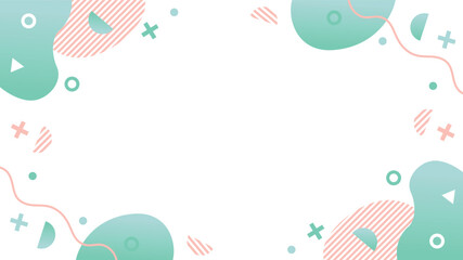やわらかなグラデーションのメンフィスデザイン、フレーム囲み枠