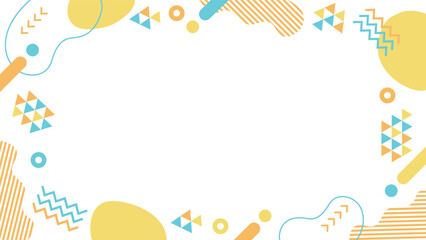 かわいいポップなメンフィスデザインのフレーム囲み枠