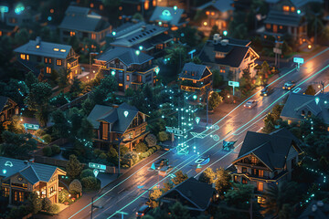 Smart technologically advanced city of energy, transportation, and communication systems.