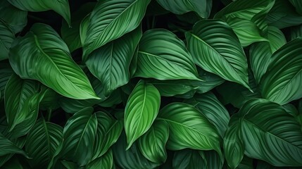 Texture of tropical leaves or green foliage plants outdoor wall decoration concept.