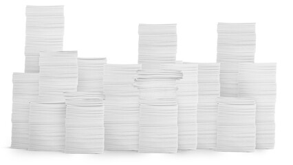 stack of papers isolated on a white background