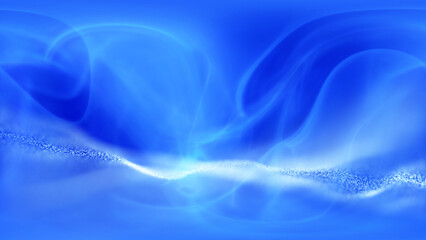 Abstract copy space bright blue illustration with mist and 3d shining smoke. - 785984389