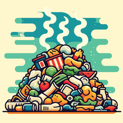 illustration of a pile of garbage emitting a foul odor