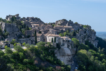 Panorama of the beautiful village Les Baux de Provence, France.