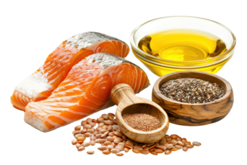 Set of food rich of omega 3 fats is useful.
.isolated on white background