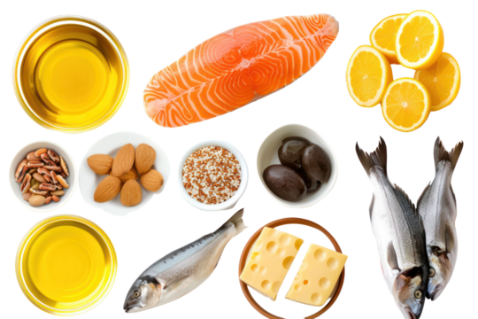 Set of food rich of omega 3 fats is useful.
.isolated on white background