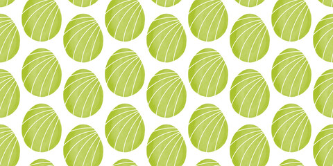 Cute illustration with colorful Easter eggs with watercolor texture, spring banner