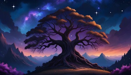 fantasy large majestic tree with branch