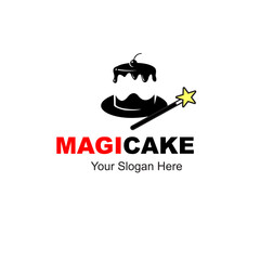 magic cake logo design concept stock vector illustration