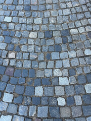 cobbled road as background, cobblestone texture - 785987707
