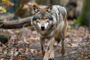 Grey wolf (Canis lupus) in the forest