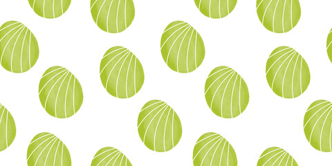 Cute illustration with colorful Easter eggs with watercolor texture, spring banner