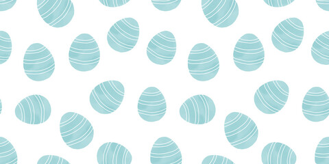 Cute illustration with colorful Easter eggs with watercolor texture, spring banner