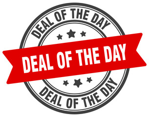deal of the day stamp. deal of the day label on transparent background. round sign