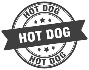 hot dog stamp. hot dog label on transparent background. round sign