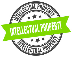 intellectual property stamp. intellectual property label on transparent background. round sign