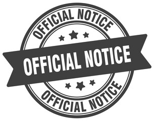 official notice stamp. official notice label on transparent background. round sign