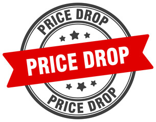price drop stamp. price drop label on transparent background. round sign
