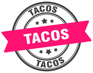 tacos stamp. tacos label on transparent background. round sign