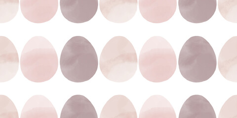 Cute illustration with colorful Easter eggs with watercolor texture, spring banner