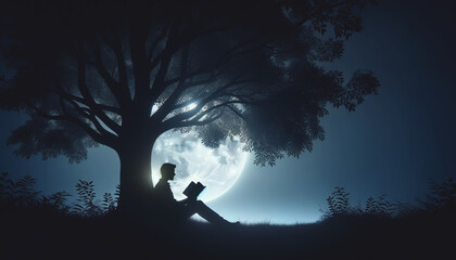 「Reading Under the Moonlight
