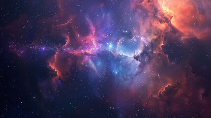 Obraz premium Abstract wallpaper of galaxy and nebula with pastel colored cloud