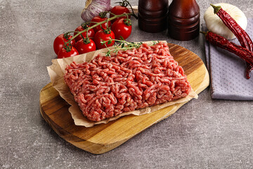 Raw minced beef uncooked meat