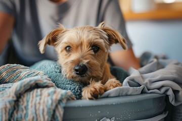 Pet owners washing their furry friends' bedding with the detergent, ensuring a clean and fresh environment. 