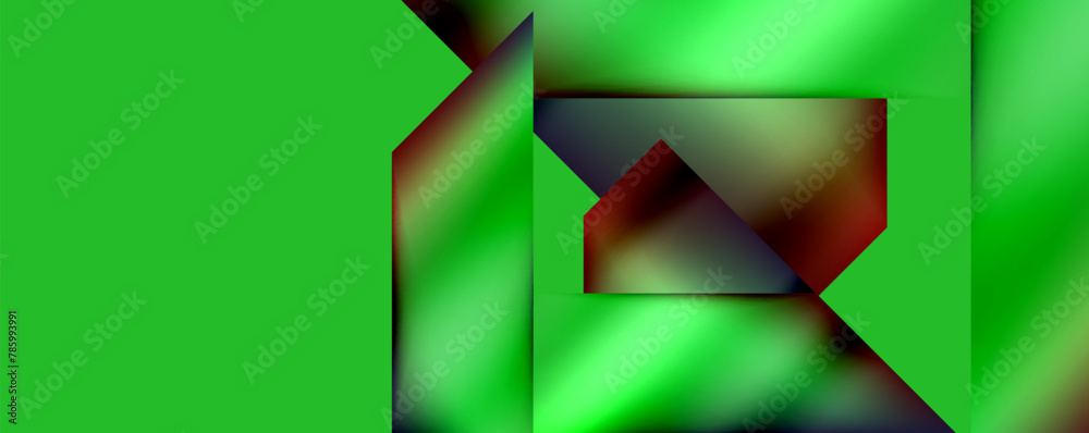 Aufkleber a vibrant green background adorned with creatively placed triangles, inspired by the principles of c