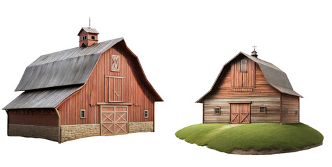 set of barn isolated on transparent background