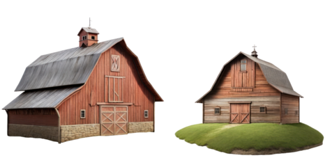 set of barn isolated on transparent background