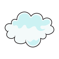 Cute Cartoon Fluffy Clouds for Background Template. Isolated Vector Icon