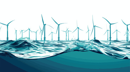 Vector Wind energy power concept poster header with wi - obrazy, fototapety, plakaty
