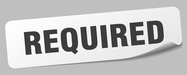 required sticker. required label