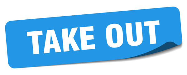 take out sticker. take out label