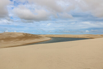 Fototapeta na wymiar sand dunes in national park-lenóis maranhenses