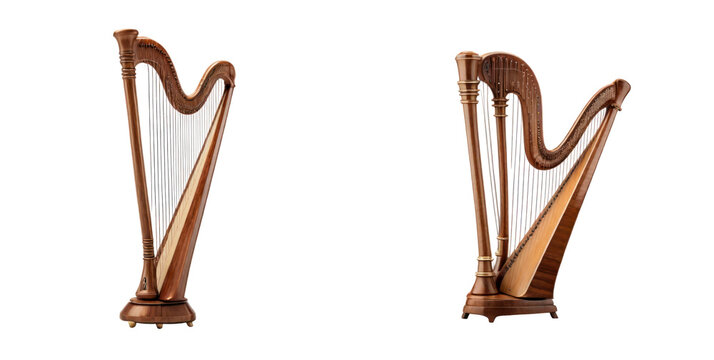 set of harp isolated on transparent background