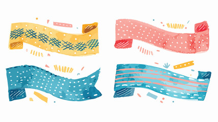 Washi Tape. Four colorful strips. Different textures.