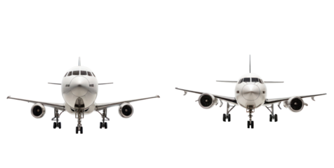 set of plane isolated on transparent background