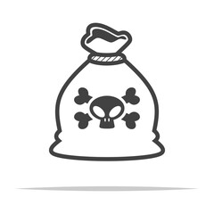 Pirate loot bag icon transparent vector isolated
