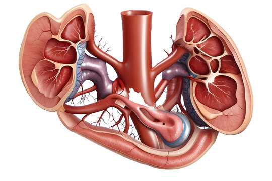 kidney anatomy diagram, detailed, medical clip art preview