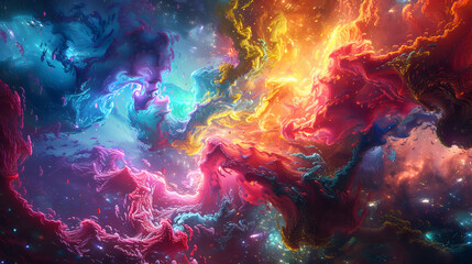 Vibrant Cosmic Nebula