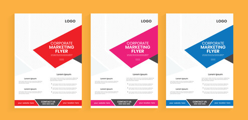 Corporate marketing flyer design layout. Business flyer template, abstract flier, a4 company flier layout. Marketing material handout, vector leaflet, case study design layout. Yellow business plan.